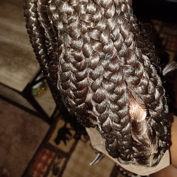 Full lace Medium size cornrow beautiful African braid Nigerian lace front wig - Picture 10 of 13